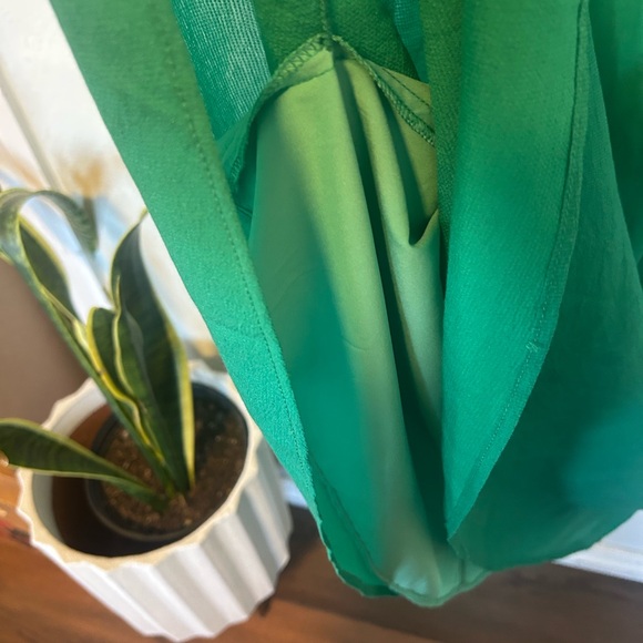 Vintage Inspired MOTF Vibrant Green Long Sleeve Dress with Lining Size X-Small - Picture 7 of 9